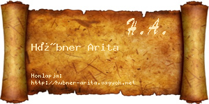 Hübner Arita névjegykártya